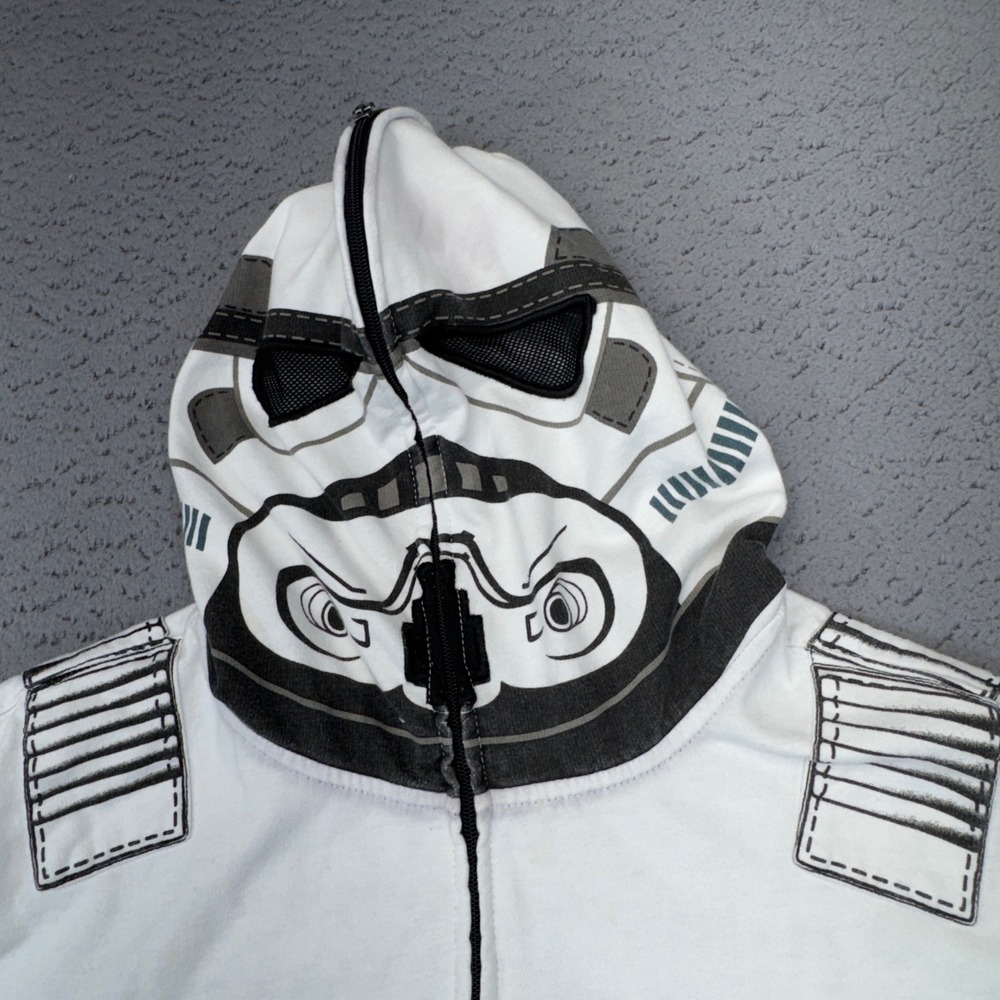 Star Wars Stormtrooper Hoodie Mens XL White Full Zip Costume Graphic Jacket - Picture 4 of 10